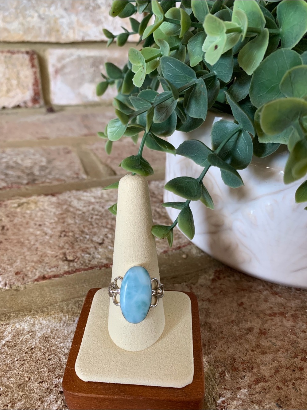 Hand Crafted | Larimar Sterling Ring - Blue - Picture 2 of 10